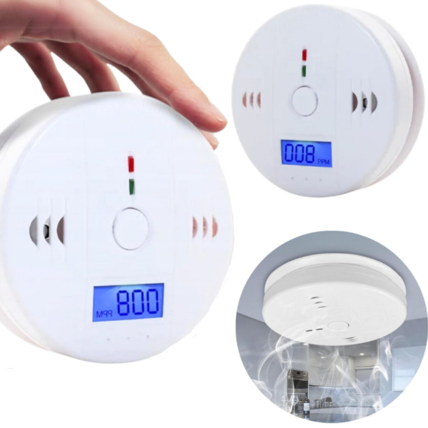 Безжичен CO сензор с LCD дисплей — бързо откриване на опасни нива въглероден оксид, силна аларма и лесен монтаж