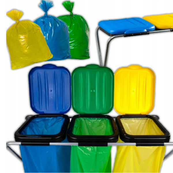 Стойка с капаци за разделно хвърляне на отпадъци - грижа за околната среда 7