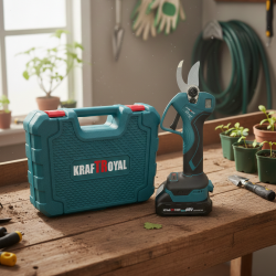 Комплект акумулаторна ножица KraftRoyal с 2 батерии и куфар — мощно и прецизно рязане