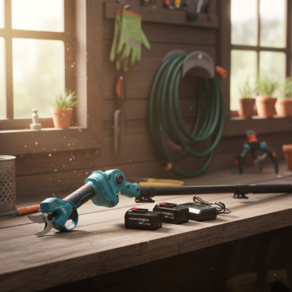 Акумулаторна лозарска ножица KraftRoyal 36V 8Ah с телескопичен прът до 2.7м — мощно, леко и удобно рязане