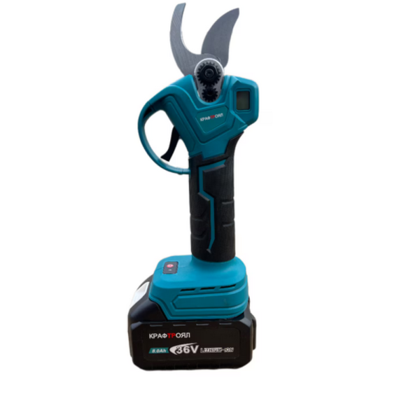 Акумулаторна лозарска ножица KraftRoyal 36V 8Ah с телескопичен прът до 2.7м — мощно, леко и удобно рязане