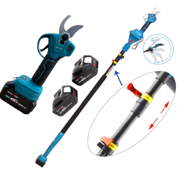 Акумулаторна лозарска ножица KraftRoyal 36V 8Ah с телескопичен прът до 2.7м — мощно, леко и удобно рязане 5