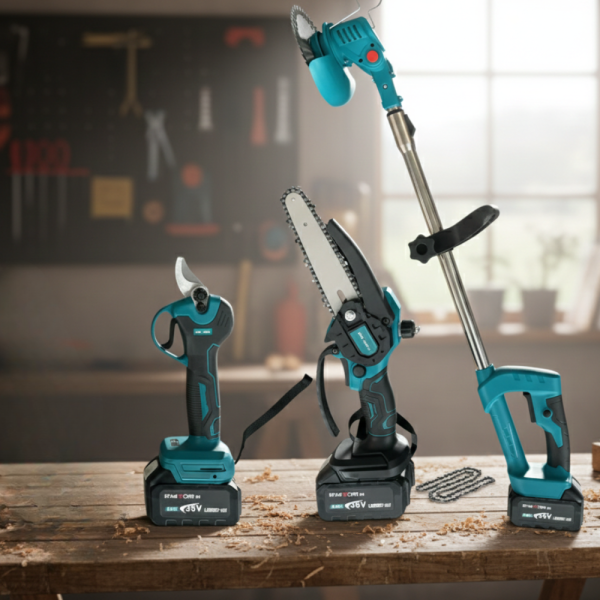 Акумулаторен комплект 3в1 – тример, ножица и резачка с 3 батерии 36V/8Ah