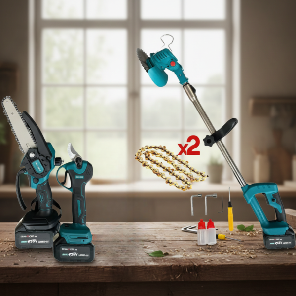 Акумулаторен комплект 3в1 – тример, ножица и резачка с 3 батерии 36V/8Ah 4