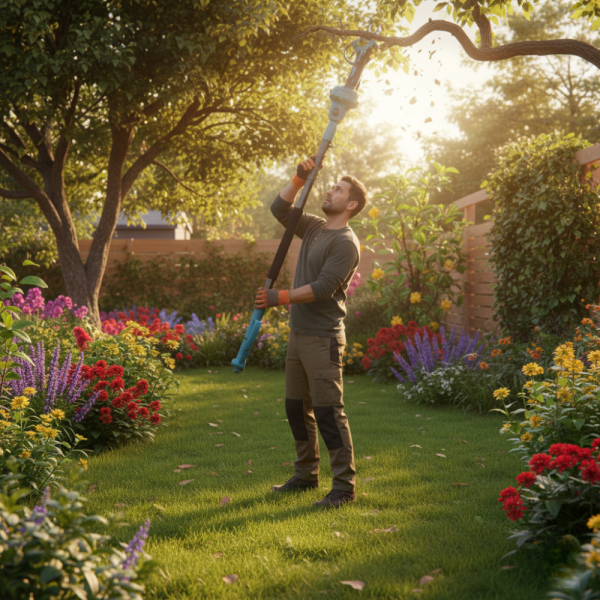 Комплект 3 в 1 от акумулаторна лозарска ножица, акумулаторен мини верижен трион и телескопичен прът 6