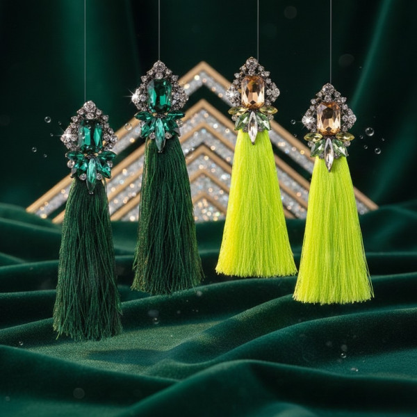 Кокетни дамски обеци с голям кристал в хавайски стил  A92