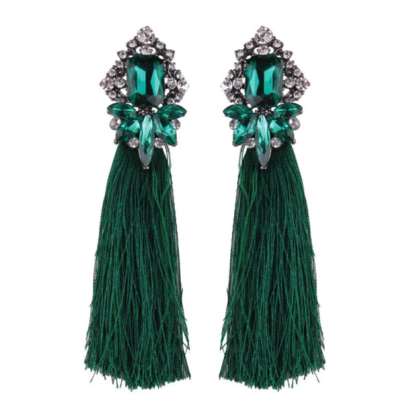 Кокетни дамски обеци с голям кристал в хавайски стил  A92 6