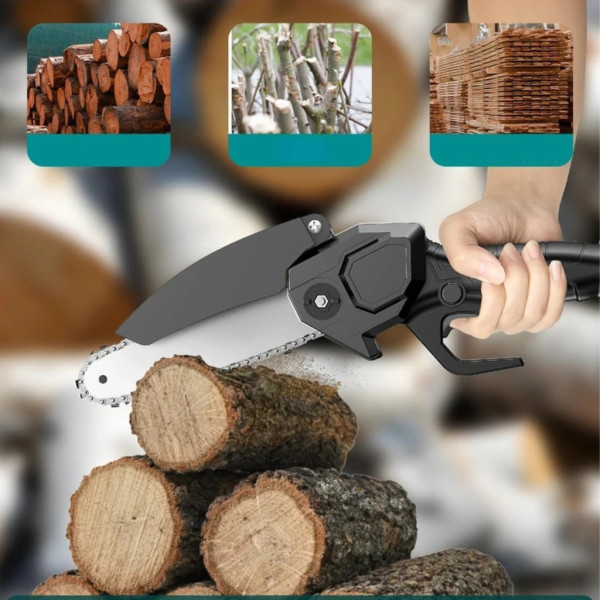 Акумулаторен мини верижен трион 6", Комплект с 2 батерии 6000mAh и куфар 2