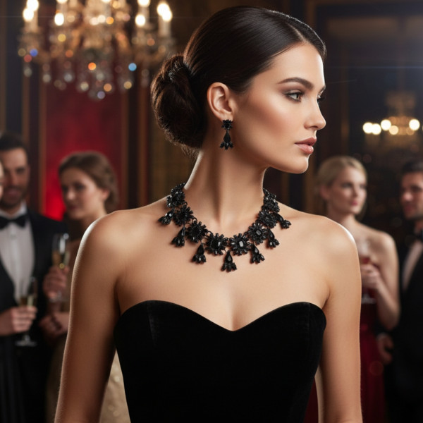 Дамски колиета с многоцветни  камъни или дамски комплект колие с обици - D97