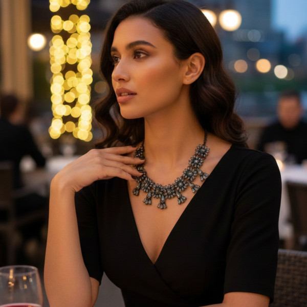 Дамски колиета с многоцветни  камъни или дамски комплект колие с обици - D97