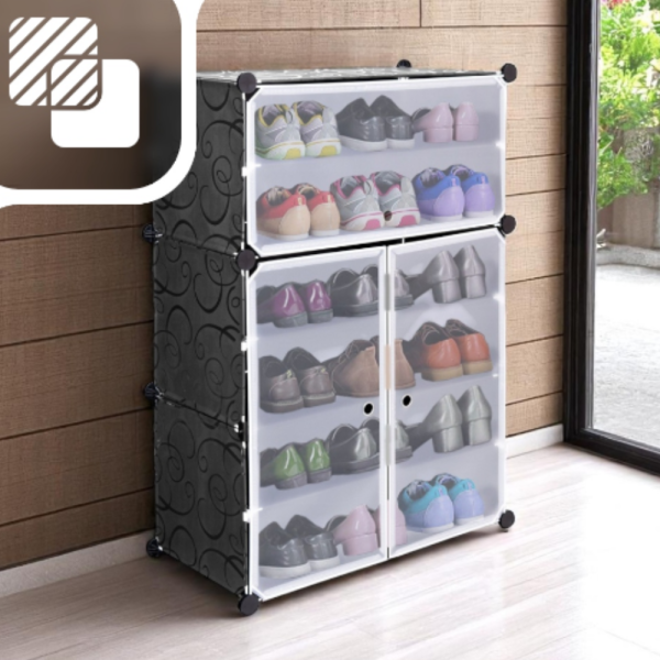 Черен модулен шкаф за обувки - функционалност и красив дизайн в едно 5