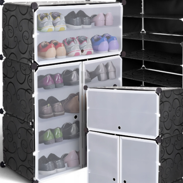 Черен модулен шкаф за обувки - функционалност и красив дизайн в едно 4