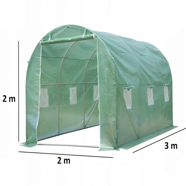 Резервно покривало за оранжерия 3x2x2м – Армирано UV , с цип и прозорци (без рамка) 12
