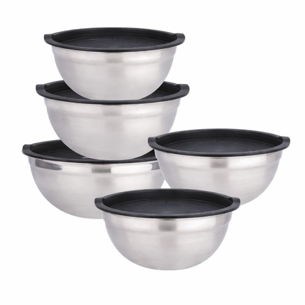 Комплект купи от неръждаема стомана 18/10 с капаци – 10 части, матово покритие