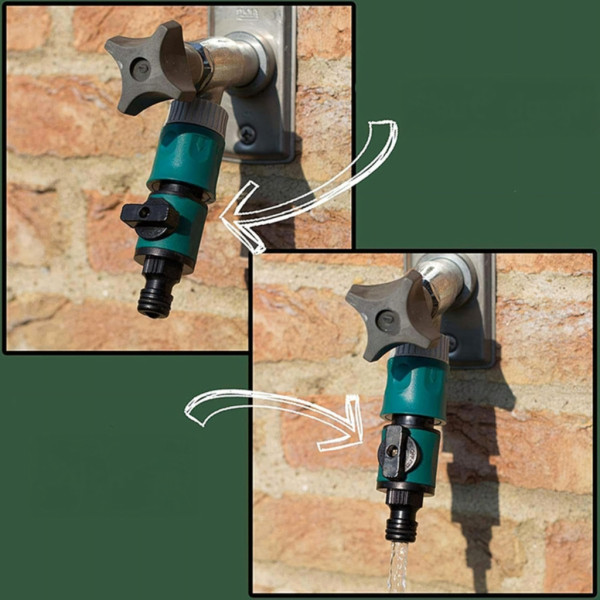 Бърз конектор за градински маркуч с нипел за вентил