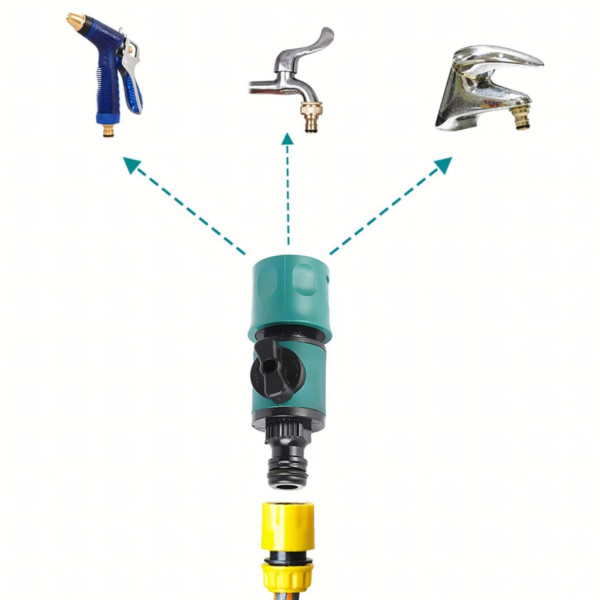Бърз конектор за градински маркуч с нипел за вентил 10