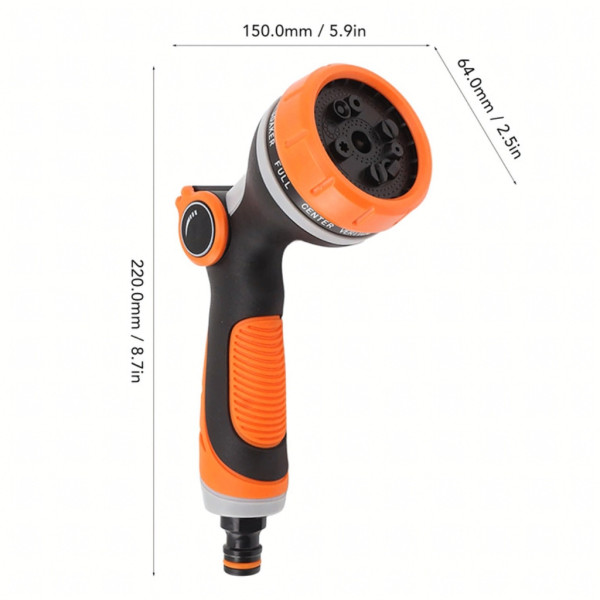 Регулируем пистолет за пръскачка за градински маркуч 16