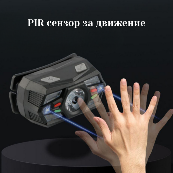 LED челник BL-CT108 с PIR сензор за безконтактно включване, водоустойчив и лек