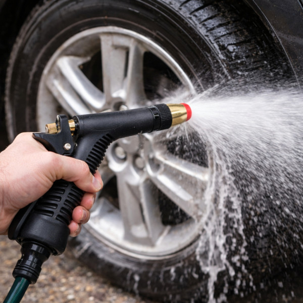 Регулируем пистолет за поливане с градински маркуч