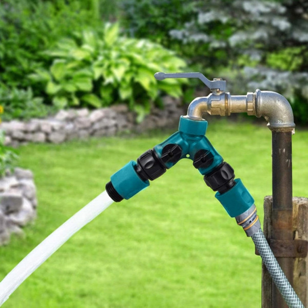 Троен разклонител, редукция, 2-пътни, 1/2" 3/4" градински маркуч, вентили