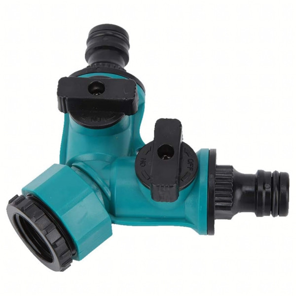 Троен разклонител, редукция, 2-пътни, 1/2" 3/4" градински маркуч, вентили 7