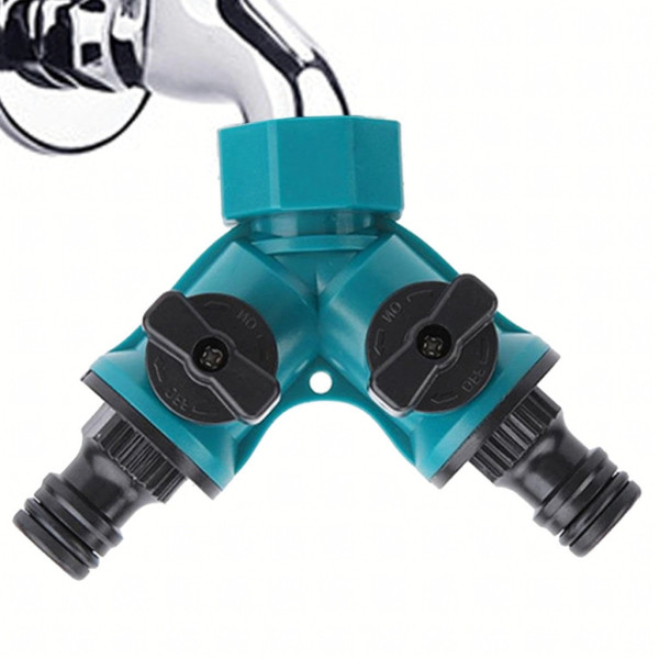 Троен разклонител, редукция, 2-пътни, 1/2" 3/4" градински маркуч, вентили