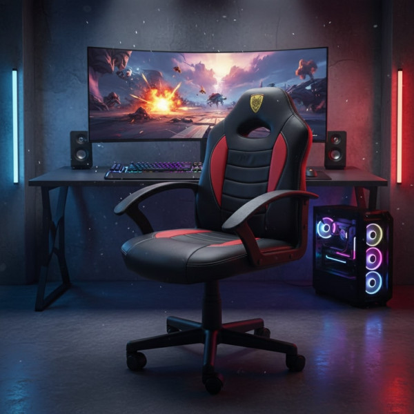 Детски геймърски офис стол – Спортен дизайн, ергономичен и регулируем