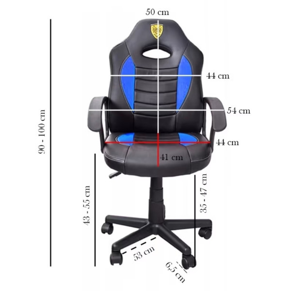 Детски геймърски офис стол – Спортен дизайн, ергономичен и регулируем 9