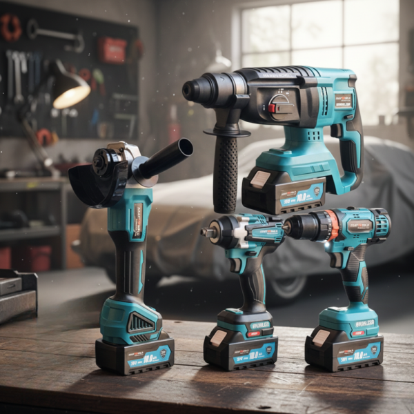 Комплект 4 в 1 - акумулаторен перфоратор, винтоверт, гайковерт и ъглошлайф 36V 2