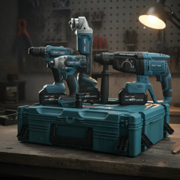 Комплект 4 в 1 - акумулаторен перфоратор, винтоверт, гайковерт и ъглошлайф 36V