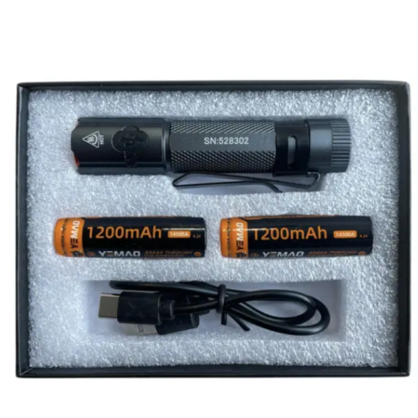 Фенер YEMAO YM-M52 – компактен, 1500 лумена, магнит, Type-C