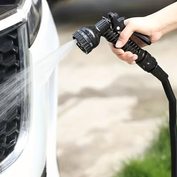 Гъвкав разтеглив градински маркуч 30м – Пълен комплект с пистолет (7 функции) и конектори 7