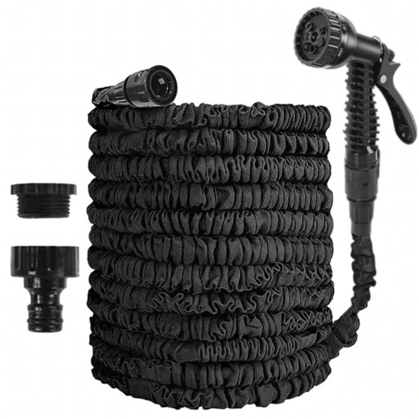 Гъвкав разтеглив градински маркуч 30м – Пълен комплект с пистолет (7 функции) и конектори