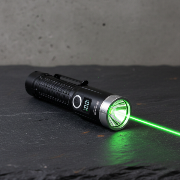 LED фенер YEMAO YM-F701 със зелен лазер - USB и дисплей 2