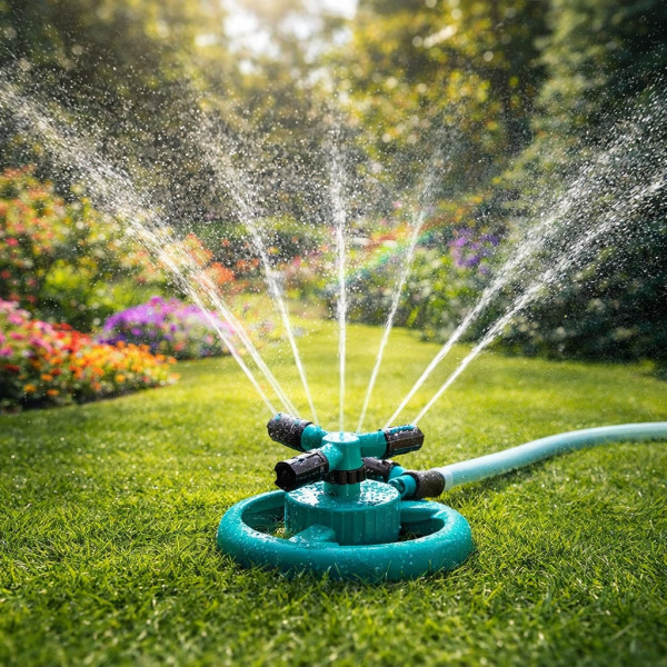 Автоматична градинска пръскачка с 3 регулируеми рамена и 12 дюзи, 360° 1