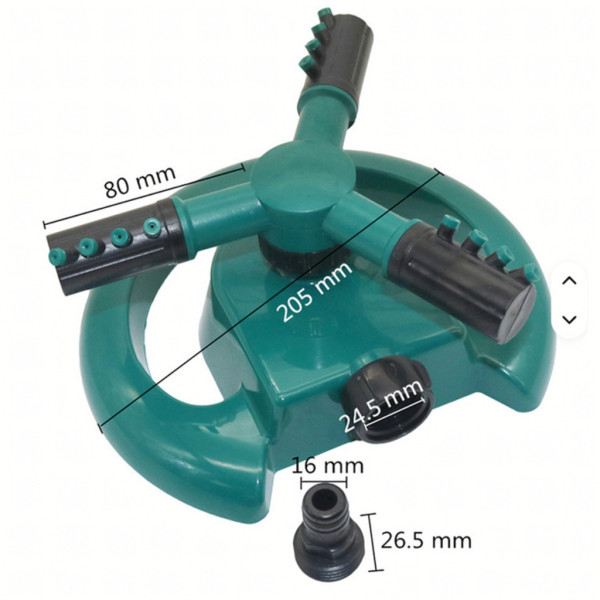 Автоматична градинска пръскачка с 3 регулируеми рамена и 12 дюзи, 360° 16