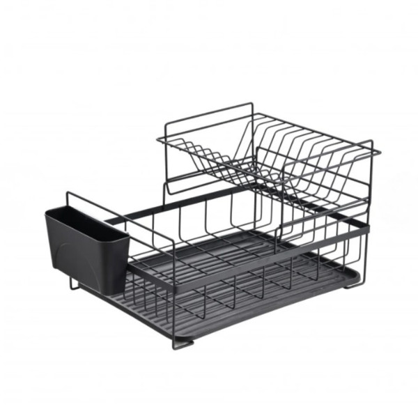 Сушилник за съдове Rosberg R53000P, 2 нива, поставка за прибори и чинии