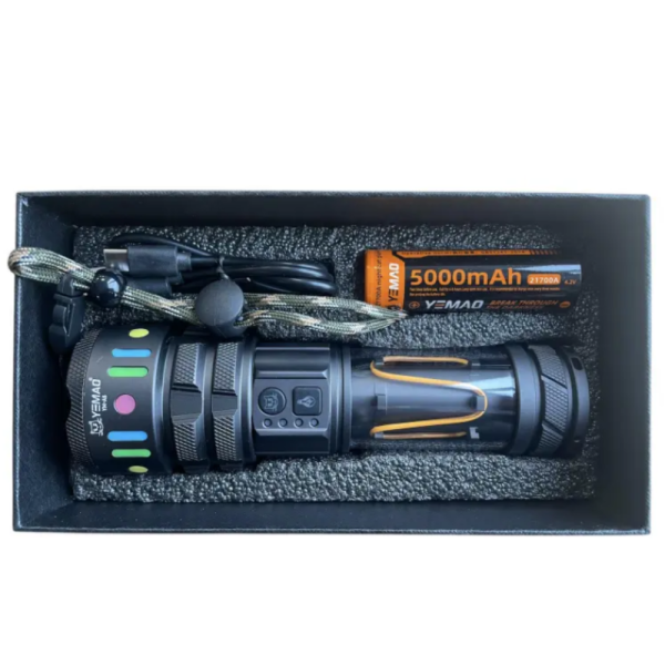 LED мощен фенер YEMAO YM-A5 – 3000 лумена, ZOOM и PowerBank