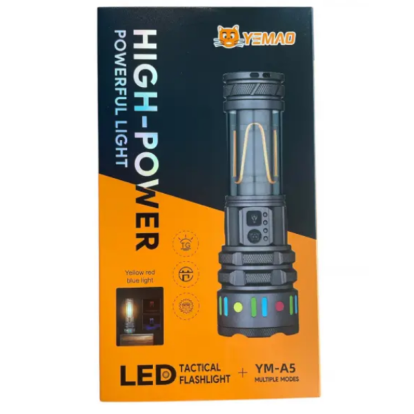 LED мощен фенер YEMAO YM-A5 – 3000 лумена, ZOOM и PowerBank 6