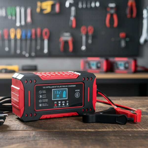 Интелигентно зарядно за акумулатор с дисплей 12V 6A импулсно 1