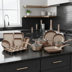 Пълен комплект съдове Edenberg EB-5654 (20 части) с кован алуминий и 3-слойно незалепващо покритие