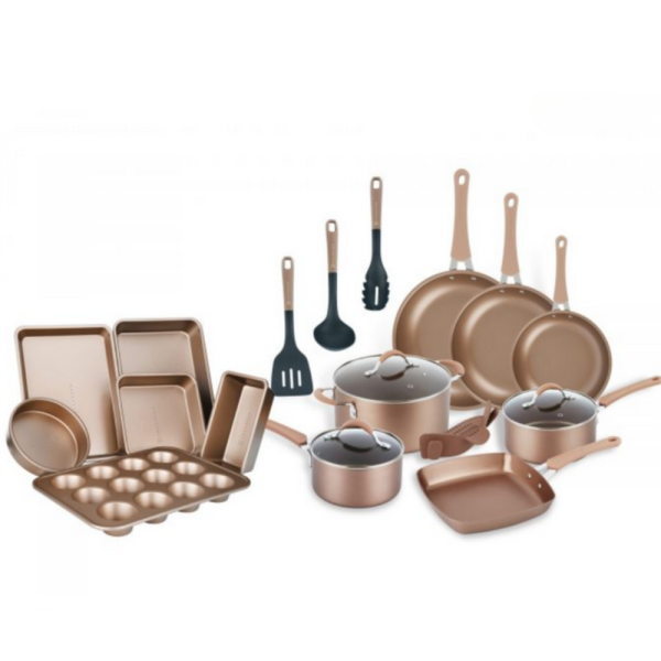 Пълен комплект съдове Edenberg EB-5654 (20 части) с кован алуминий и 3-слойно незалепващо покритие