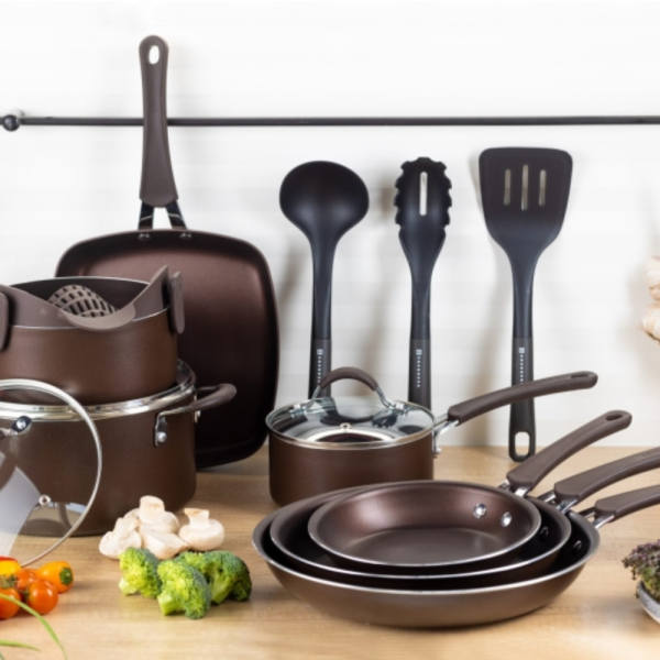 Комплект 20 части Edenberg EB-5655 от кован алуминий — незалепващо мраморно покритие за равномерно готвене