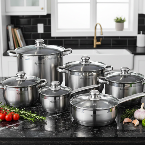 Комплект съдове за готвене EDENBERG EB-4010 - сет от 12 части с многослойно дъно 1