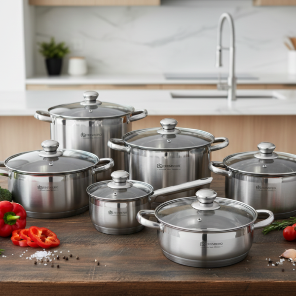 Комплект съдове за готвене EDENBERG EB-4010 - сет от 12 части с многослойно дъно 2