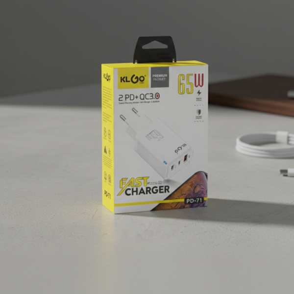 Адаптер - Зарядно устройство KL GO PD71 65W, бързо зареждане, 5 порта 4