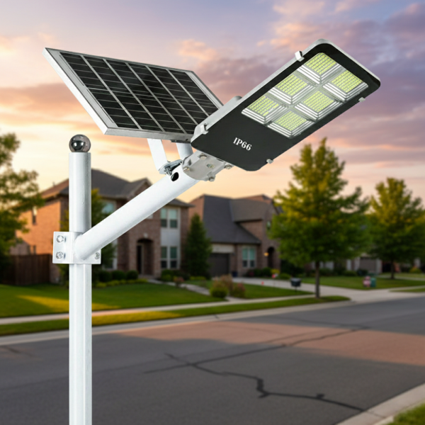 Соларна улична лампа JORTAN 2400W — напълно автономна, мощна и устойчива