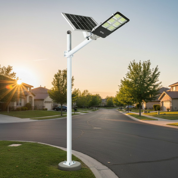Соларна улична лампа JORTAN 2400W — напълно автономна, мощна и устойчива