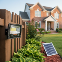 Соларен прожектор Jortan IP 66, дистанционно управление, индикатор за батерията