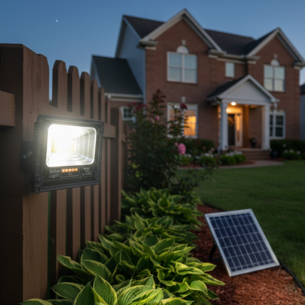 Соларен прожектор Jortan IP 66, дистанционно управление, индикатор за батерията